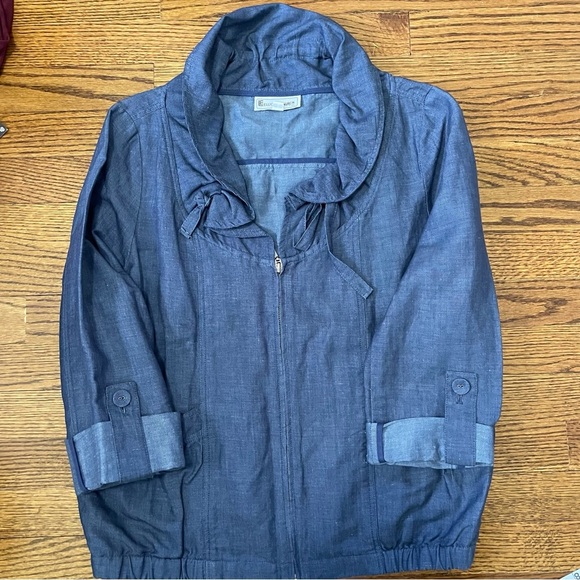 Elliott Lauren Chambray Ladies Blue Jacket Size 6 - Picture 1 of 9